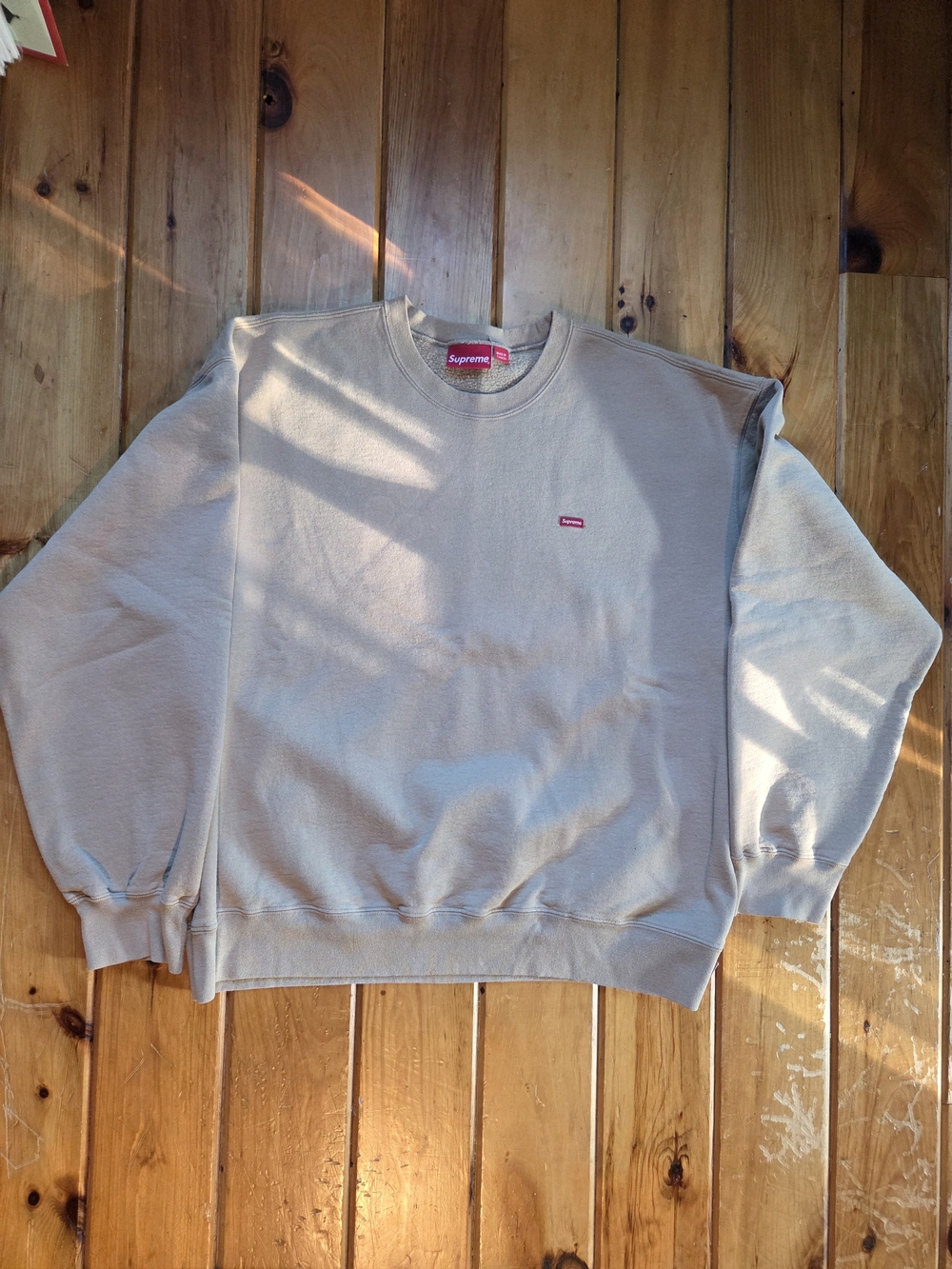 Supreme Beige Small Box Logo Crewneck Size XXL